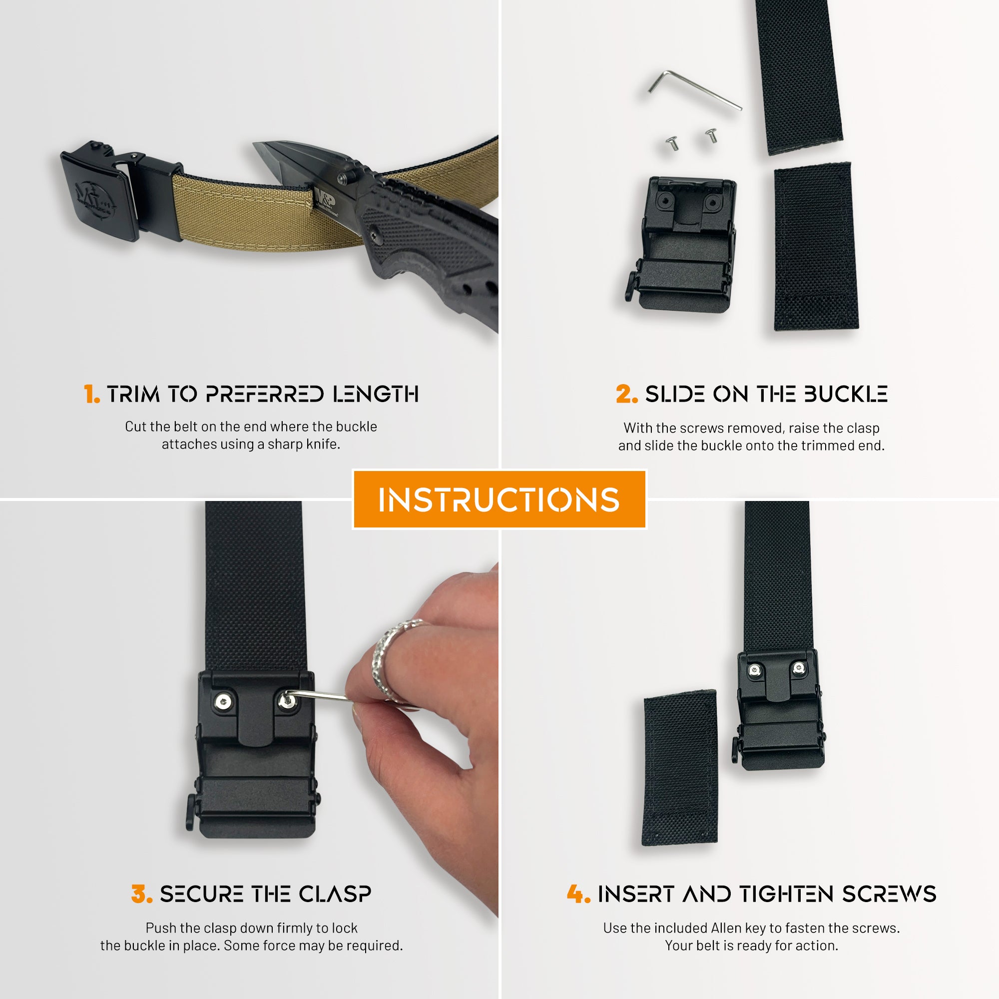 OWB and IWB holster compatible gun belt