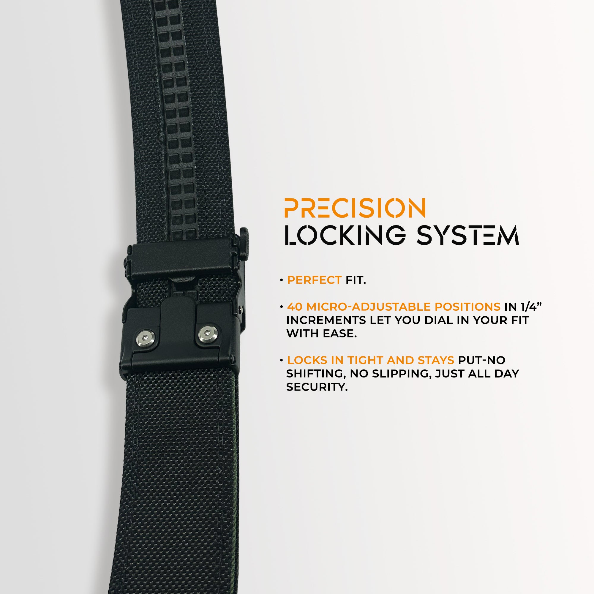 Adjustable nylon gun belt with clamp buckle