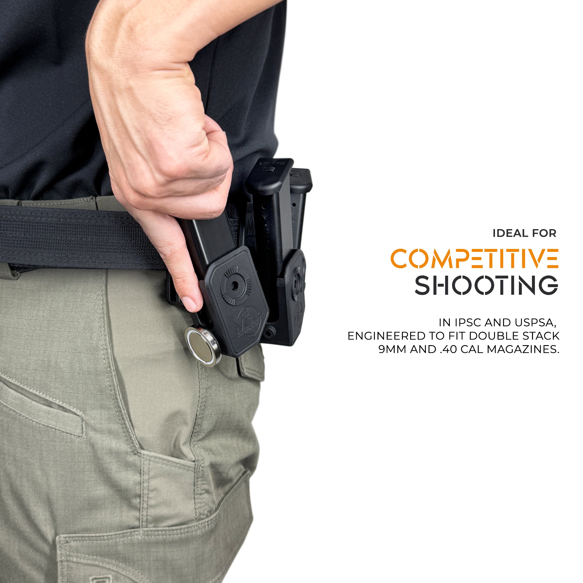 Combo 1 : Ultimate Competition Belt + 1 Universal Magnet + 3 Black Rapid Draw Competition Mag Pouch