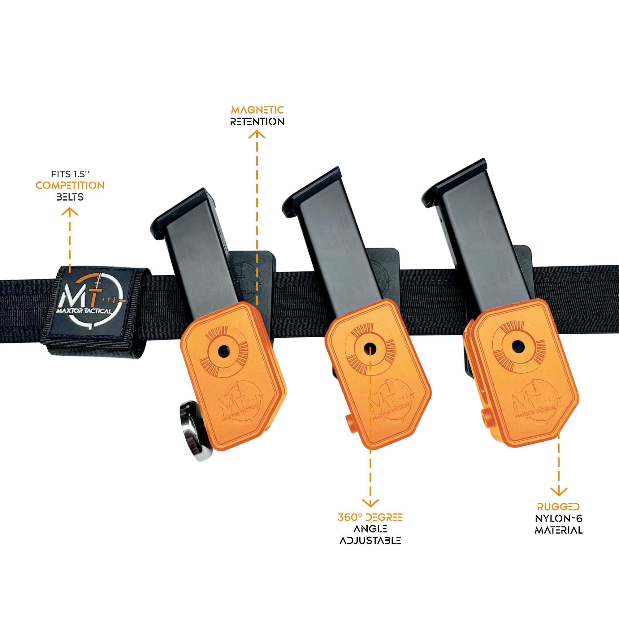 Combo 4 : Ultimate Competition Belt + 3 Speed Draw Magnetic Competition Mag Pouch + 1 Speed Draw Dual Magnetic Competition Mag Pouch