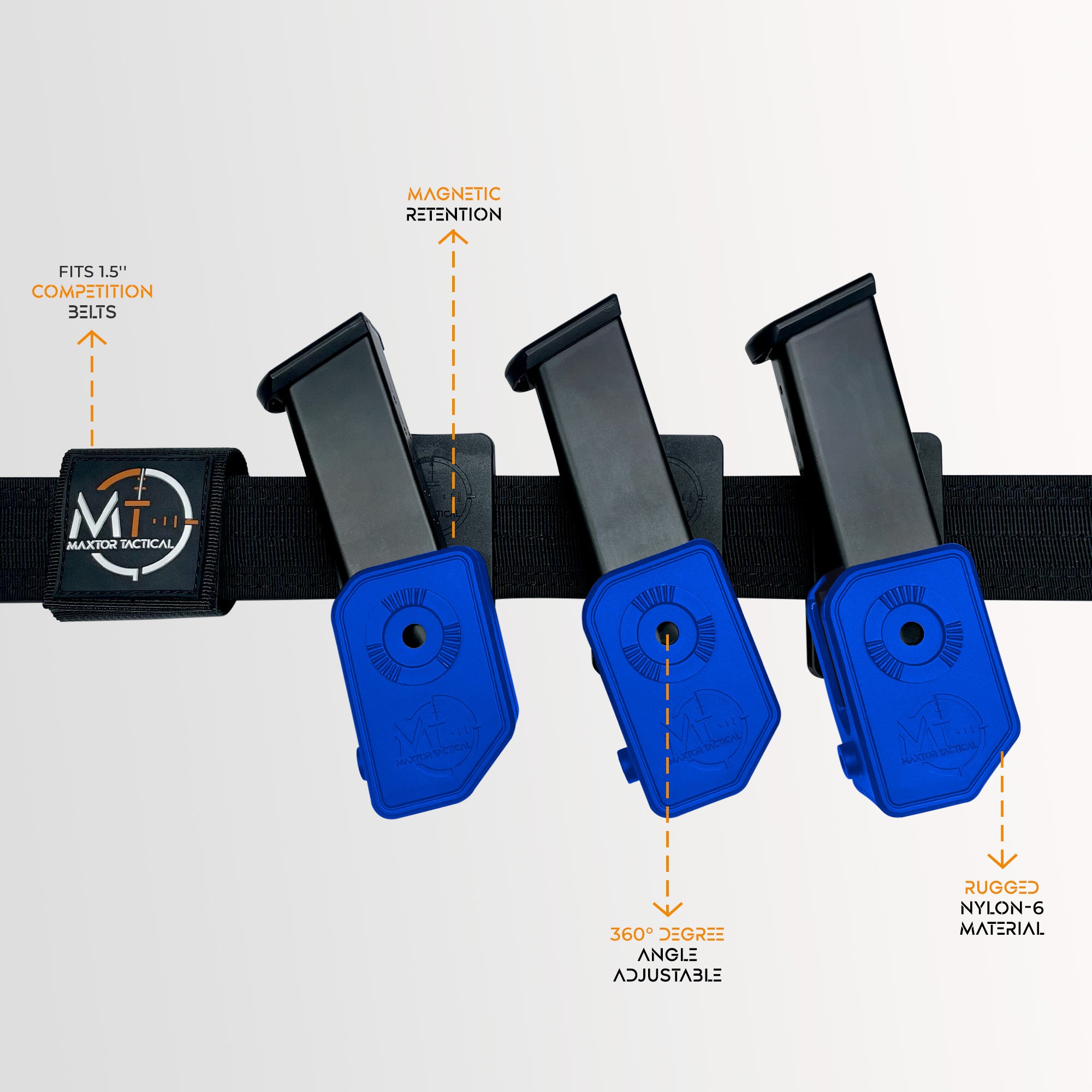 Combo 3 : Ultimate Competition Belt + 1 Universal Magnet + 3 Speed Draw Competition Mag Pouch