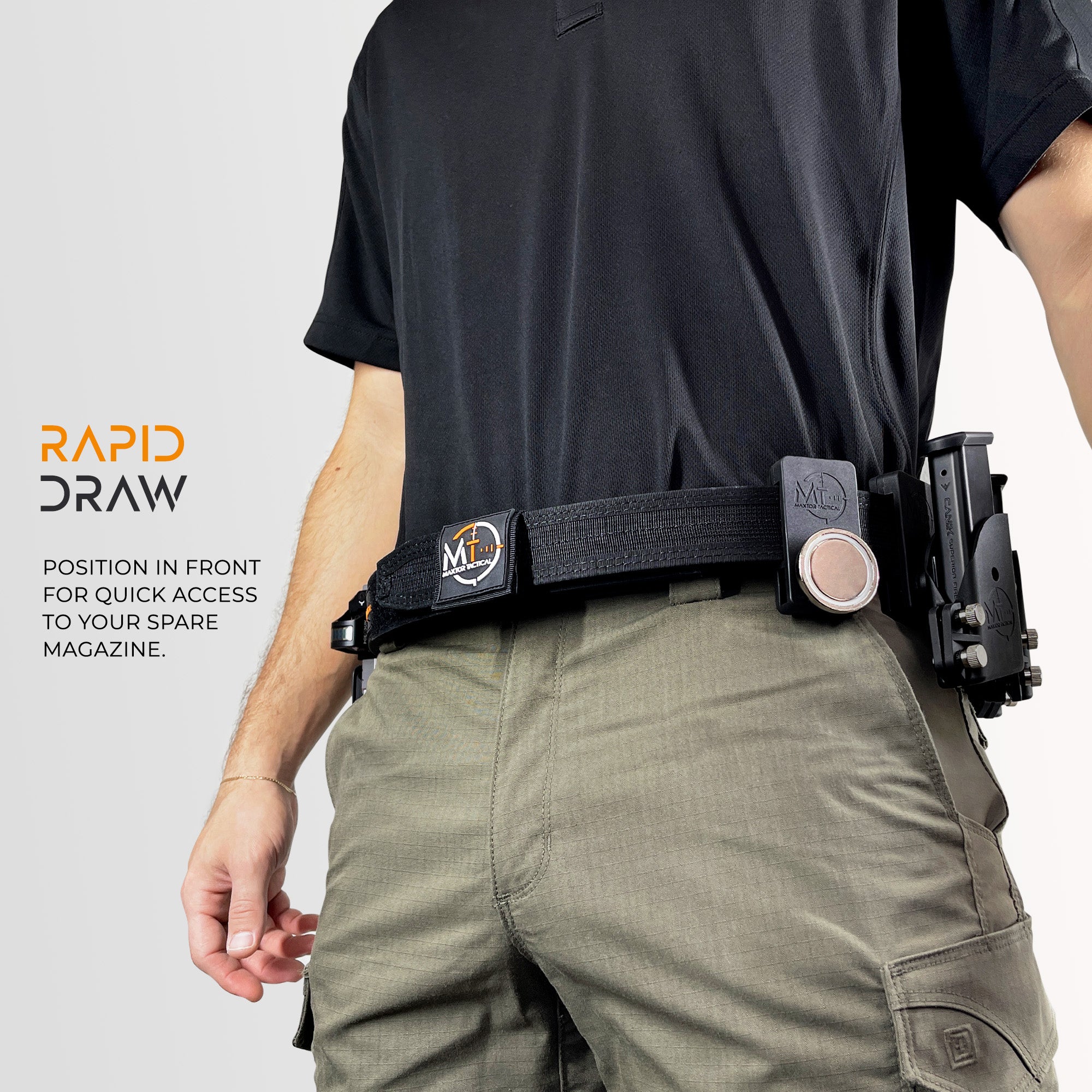 Universal Magnetic OWB Mag Pouch Black – Ambidextrous Ammo Holder for Handguns