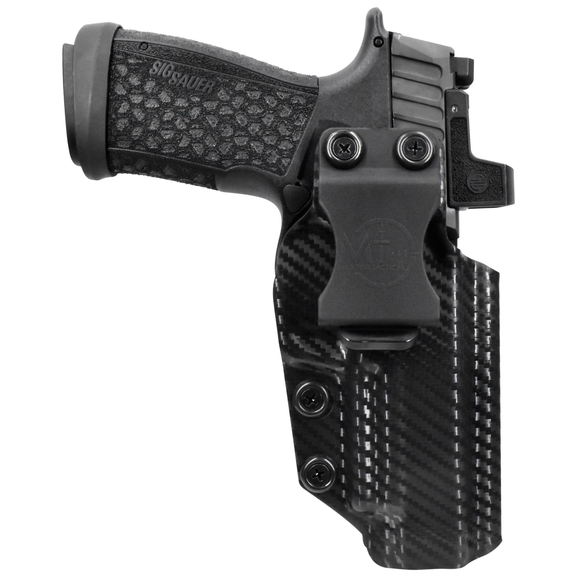 Sig P365 Fuse Holster - IWB High Sweat Shield in Carbon Fiber - Front